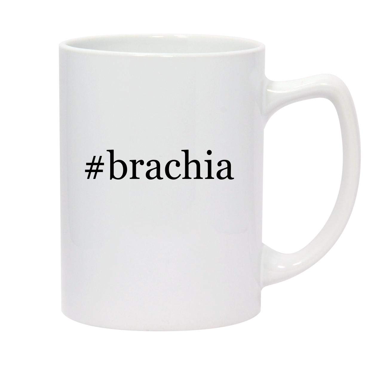 Molandra Products #brachia - 14oz Hashtag White Ceramic Statesman Coffee Mug