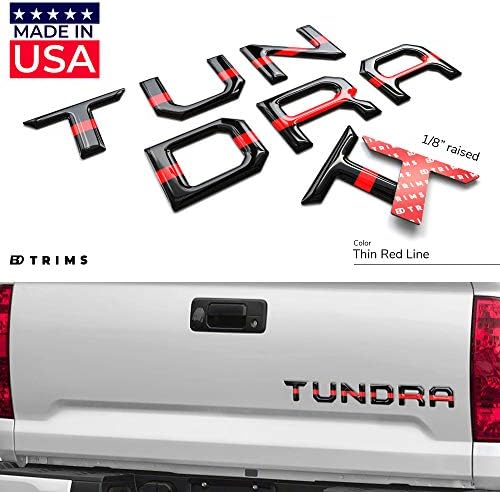 BDTrims Tailgate Domed 3D Raised Letters Compatible with 2014-2020 Tundra Models (Thin Red Line)