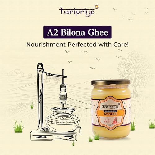 Image of HARI PRIYE A2 Cow Ghee, Pure Desi Ghee, Grass-Fed Gir Cow, Bilona Method, 1 Litre