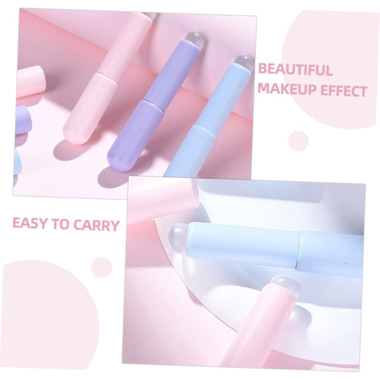 Baluue 24pièces Applicateurs De Gloss à Silicone Avec Couvercle Brosse Maquillage Réutilisable Pour Application Précise Et Équilibrée