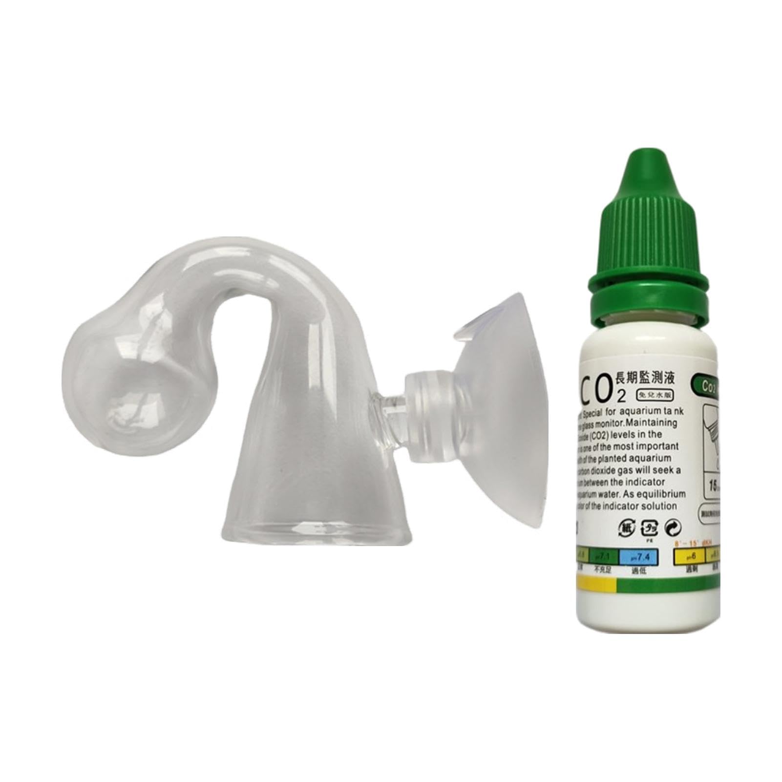 Co2 Drop Checker Solution, Fish Tank CO2 Monitor, Aquarium CO2 Tester Monitor CO2 Glass Drop Checker Aquarium CO2 Detector For Planted Fish Tank, Transparent Aquarium Co2 Kit