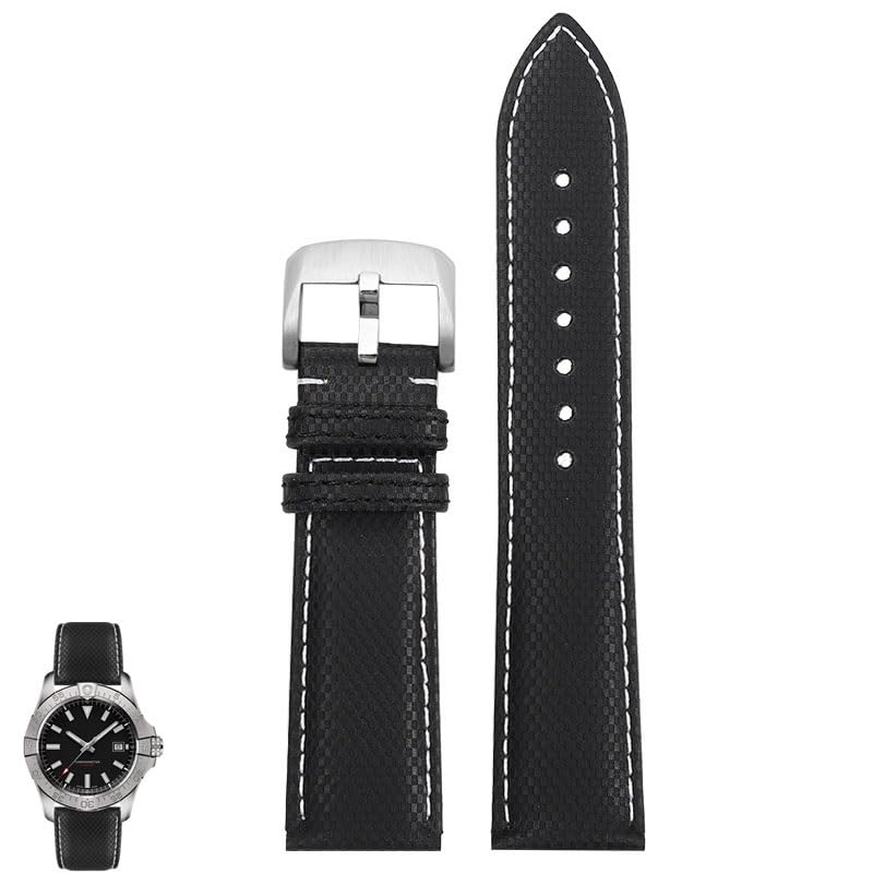 Bracelet montre chronographe Breitling Avenger Night Mission B01 noir blanc