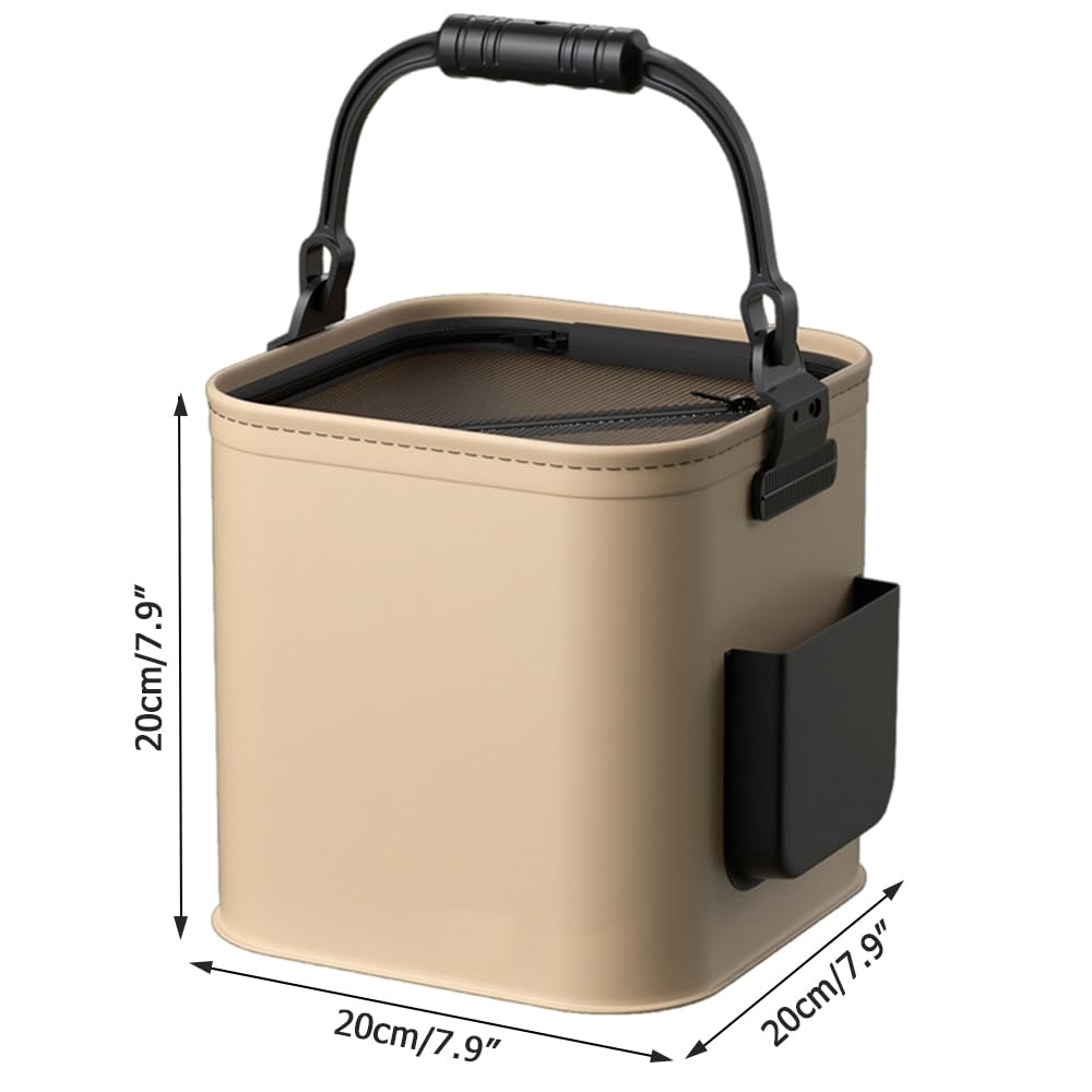 DONGKER Cubo de pesca plegable de 8 L/13 L de EVA, cubo de protección para peces, contenedor multifuncional para pesca en barco y spinning