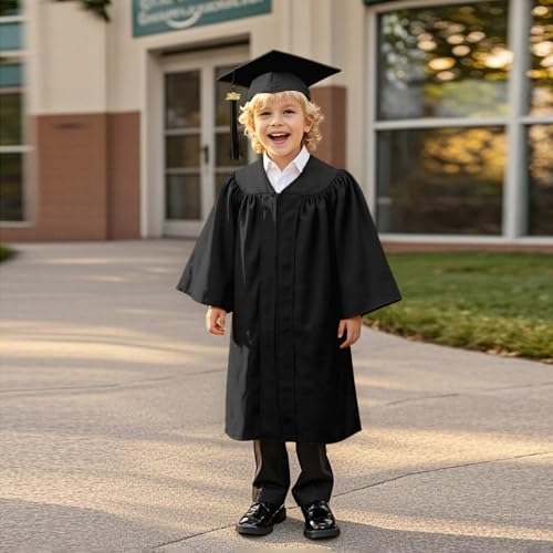 Image of Kindergarten 2025 Graduation Cap and Gown Tassel Sets with Charm 2PCS Graduations Stoles for Kids Grad Party Clothes