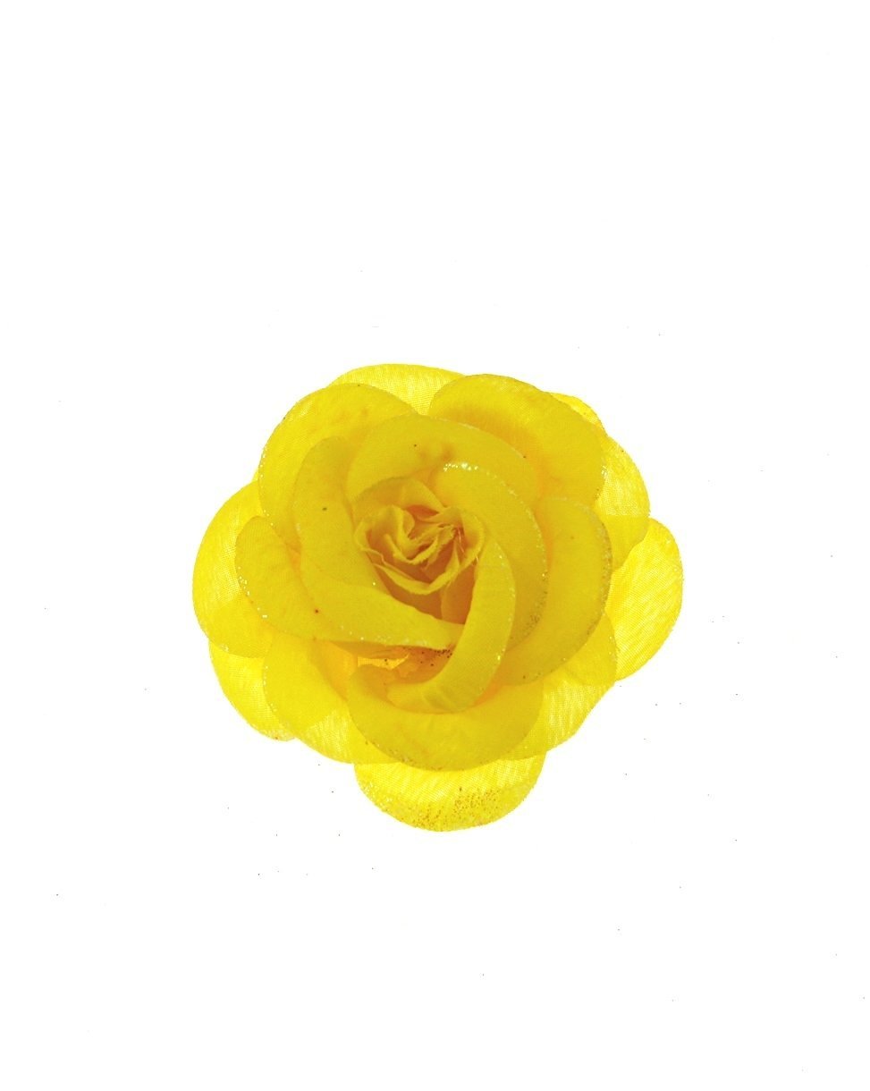 Zac's Alter Ego Glitter Rose Flower on Concord Clip & Brooch Pin