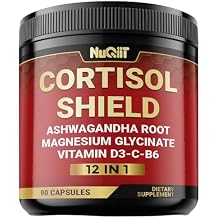 NUQIIT 12in1 Cortisol Shield - Ashwagandha and Magnesium & 10 More - 90 Capsules