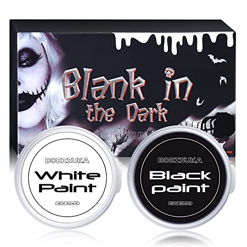 BOBISUKA Halloween Cosplay SFX Makeup Black + White Face Body Paint Special Effects Makeup Kit Dress Up Non Toxic Face Painting Kits for Adult Full Coverage Face Paint Fx Make Up BOBISUKA Halloween Cosplay SFX Makeup Black + White Face Body Paint Special Effects Makeup Kit Dress Up Non Toxic Face Painting Kits for Adult Full Coverage Face Paint Fx Make Up