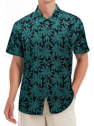 Mens Hawaiian Shirts Silk Short Sleeve Beach Shirt Relaxed Fit Vacation Shirts