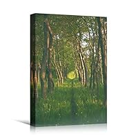 Canvas Wall Art Green Forest Dramatic Forest Landscape Living Room Multicolor Photography Rustic - 12x18 inches