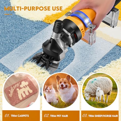 Fancybant 700W Carpet Trimmer Tufting Shears,Fancybant Electric Rug Shaver,6-Speed Adjustable Tufting Carving Clippers,Portable Low Vibration Rug Making Supplies Kit Set For Clipping And Triming Carpets thumb #1