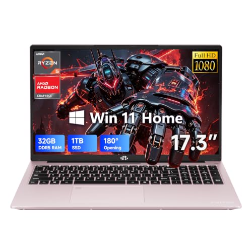 17.3'' Large Screen Gaming Laptop 32GB RAM 1TB SSD, AMD R5 6600H, Win 11 - image 1
