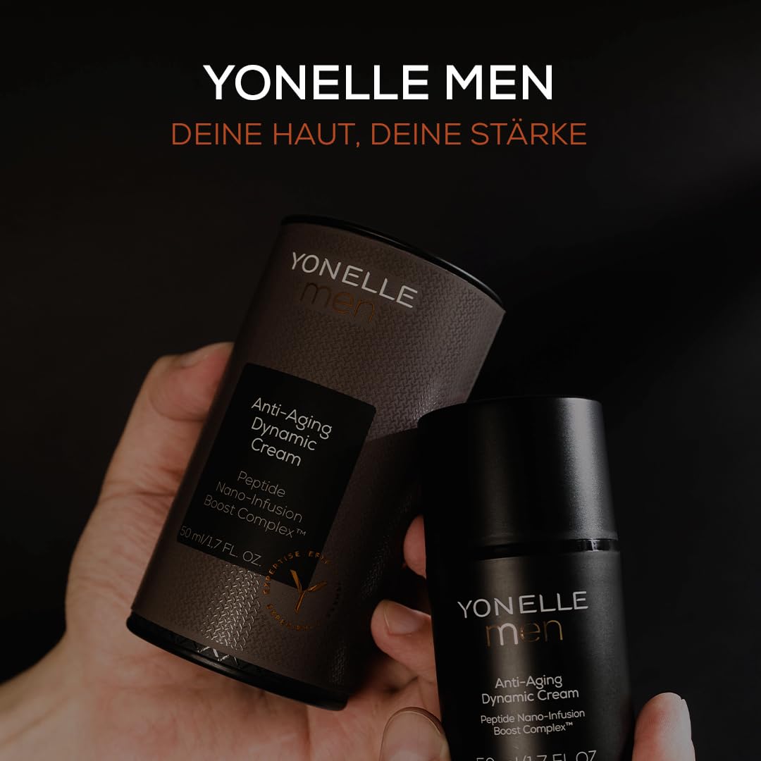YONELLE Men - Anti Aging Creme Männer mit NANODISCS™ - Gesichtspflege Männer - Feuchtigkeitscreme Gesicht Männer für die tägliche Pflege - Anti Falten Wirkung 50ml