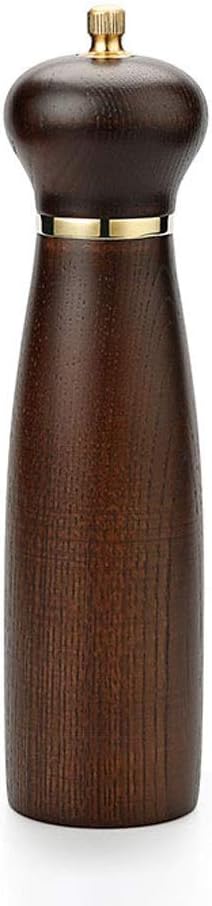 Wood Salt Pepper Grinder Mill - Manual Wooden Salt Grinder Pepper Mill Shakers Refillable with Adjustable Coarseness Carbon Steel Rotor, Manual Sea Salt Sesame Black Pepper Grain Grinder (Size
