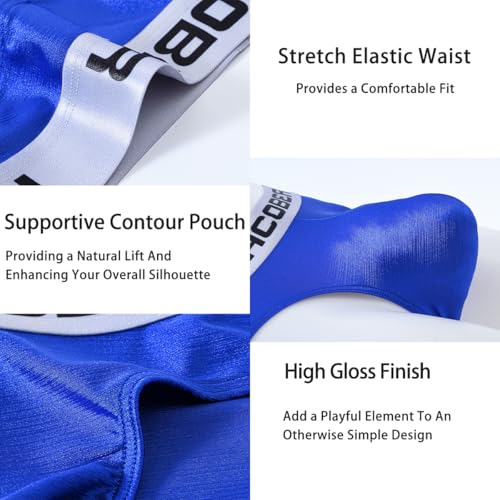 Mens Sexy Underwear Ice Silk Briefs Bulge Enhancing Pouch Low Rise Gloss Bikini Underpants for Men4