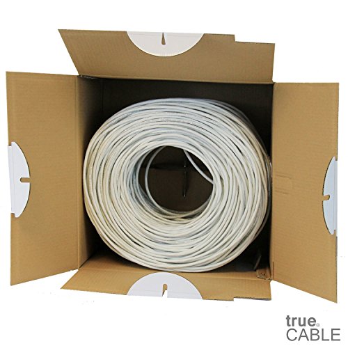 True Cable Cat6 Riser (Cmr), 1000Ft, White, 23Awg 4 Pair Solid Bare Copper, 550Mhz, Etl Listed, Unshielded Twisted Pair (Utp), Bulk Ethernet Cable #TOP2