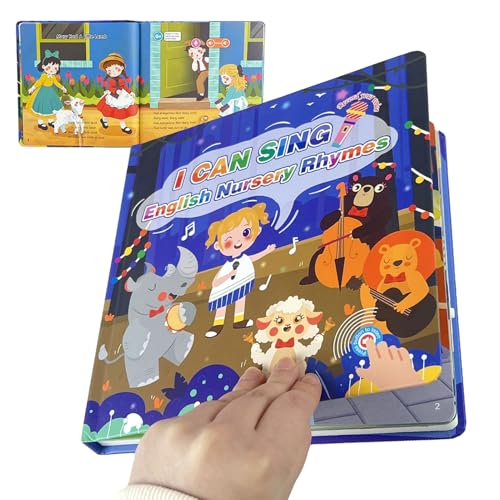 Libri Sonori Interattivi | Libri di Lettura in Inglese su Animali con 15 Canzoni - Giocattolo Educativo Interattivo Per Sviluppo Linguistico, Apprendimento Precoce, Scuola Materna E Asilo