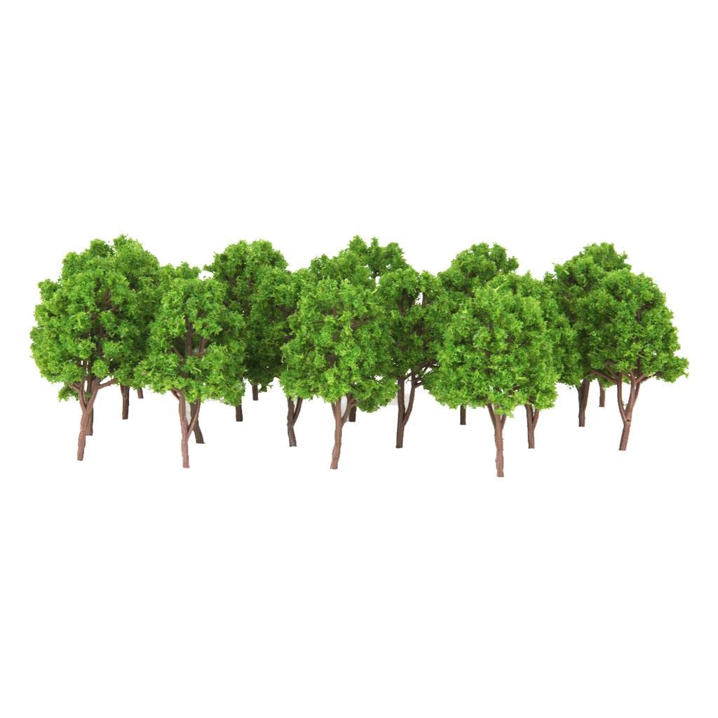 20 Arbres Miniatures Vert Foncé – échelle N (1/150) – 7,5 Cm – Pour Trains Et Dioramas