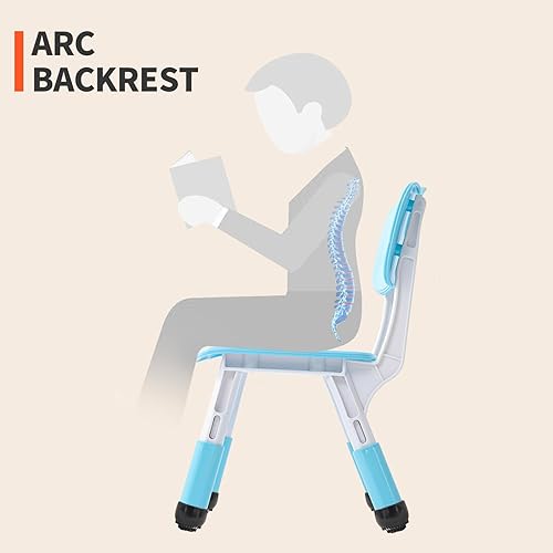 Miniatura 5 de UNICOO Silla para niños, silla de aula para niños adecuada para el aula familiar, preescolar, guardería, sala de juegos, silla infantil de altura