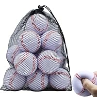 Magicorange Baseball, Foam Baseballs 12 Ball Pack Practice Training Baseballs Unmarked Baseball Soft Toss, Batting, Fielding, Hitting, Pitching (White)