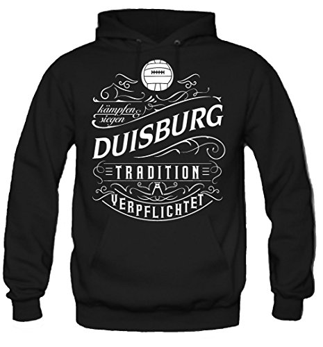 uglyshirt87 Mein Leben Duisburg Kapuzenpullover | Freizeit | Hobby | Sport | Sprüche | Fussball | Stadt | Männer | Herren | Fan | M1 Front (XXL)