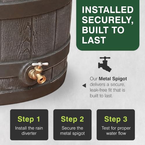 Image of Good Ideas Rain Wizard Water Collection Barrel, 50 Gallon, Oak, 4 Pack