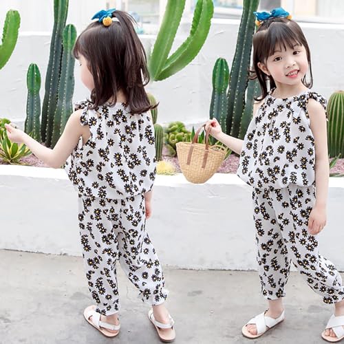 Baby Girls Two Pieces Outfit Set Sleeveless Crop Top Backless Bloomers Set Size 6M-6T2