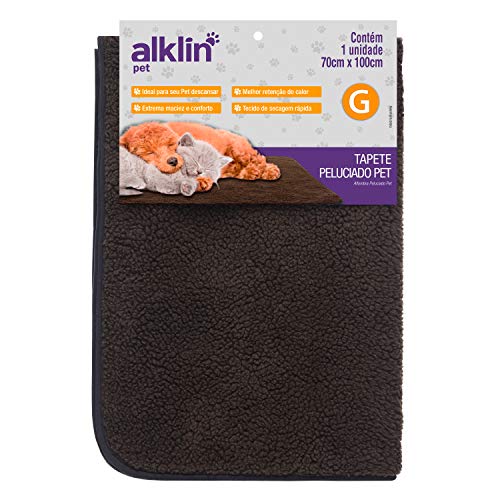 Tapete Peluciado Pet G para Cães e Gatos, Alklin Pet, Marrom