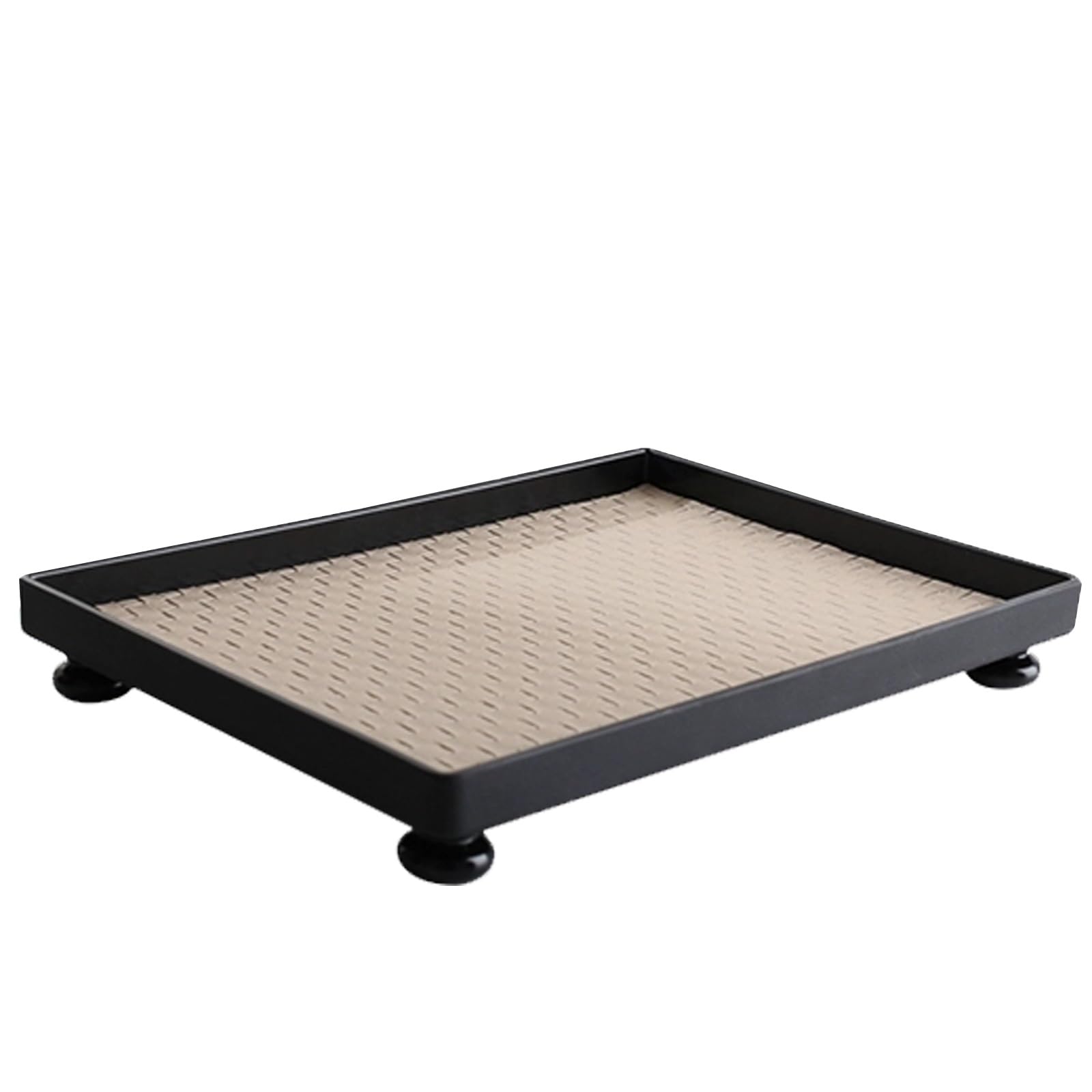 Bandejas Decorativas para Mesa de Café, Bandeja Madera, Hecha de Plástico, Resistente, Robusta y Duradera, Ideal para Cafeterías y Baños(Beige,25x35x4CM/10x14x1.5IN)