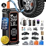 OlarHike Tire Inflator Portable Air Compressor,Dual Power-3*3000mAh &12V DC