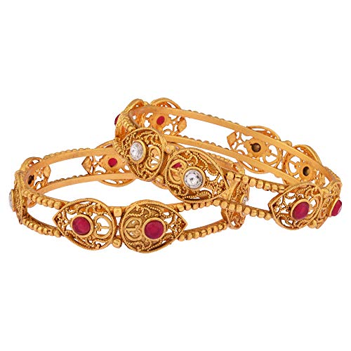 Plated Ruby Kundan Stone Bangle for (_100gm_2.6)