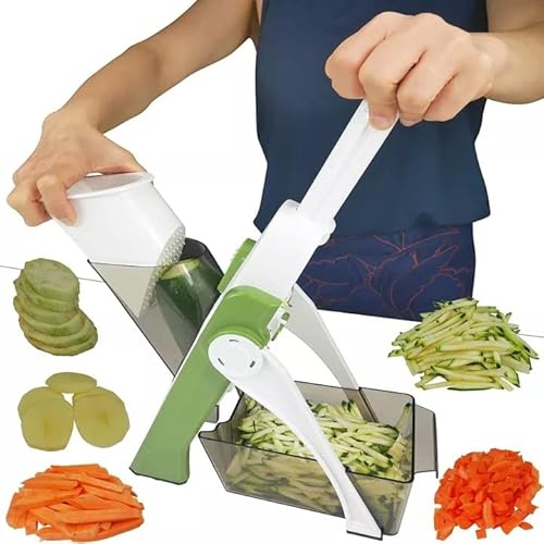 LIST TOP 10 Mandolin, Vegetable Chopper Onion Chopper, 4-in-1 Food Chopper, Kitchen Multifunctional Vegetable Cutter, Manual Vegetable Slicer, Potato Cutter, Manual Onion Slicing Machine