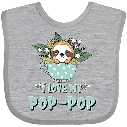 inktastic Teacup Raccoon I Love My Pop-pop Baby Bib