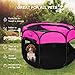 GOOZII Pet Cat Playpen for Indoor Cats Enclosed, Portable Foldable Dog Playpen Outdoor Tent Crate Cage with Zipper Top Cover Door for Kitten Puppy Outside Rv Car Camper (Small Size, Pink)