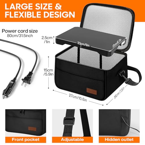 Double Care Portable Microwave, 12V/24V/110V/220V 3-in-1 Car Heated Lunch Box, Mini Electric Lunch Box Food Heater, Portable Oven for Office, Work, Home, Travel, Car by DoubleCare - Image 7