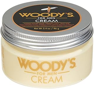 Woody's Styling Cream for Men, Controls Curly/Wavy Hair, Water-Soluble Mild Hold, Healthy Shine, 3.4 oz