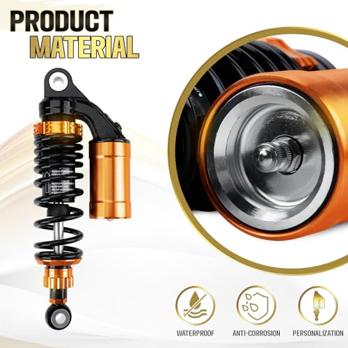 Image of SEINECA Universal 280mm 11 Inch Motorcycle Rear Shock Absorbers Suspension 2PCS Compatible with Honda Yamaha Suzuki Kawasaki ATV Go Kart Quad Dirt Bikes(Black & Dark Orange Gold)