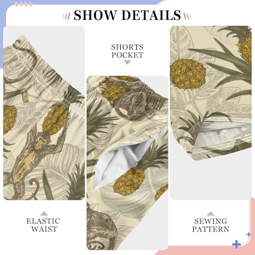 ZZXXB Orangutan Pineapple Boys Long Pants Soft Trousers Elastic Waist Kids Lounge Bottoms with Pockets S-XL4