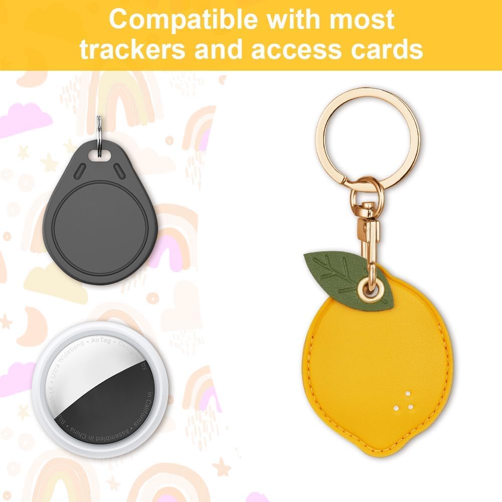 AXFEE Funda protectora de 360° para AirTag, llavero de cuero de dibujos animados para soporte de Air-tag, funda protectora para etiquetas de aire, decoración para llaves, bolsa, collar de mascotas — view 3
