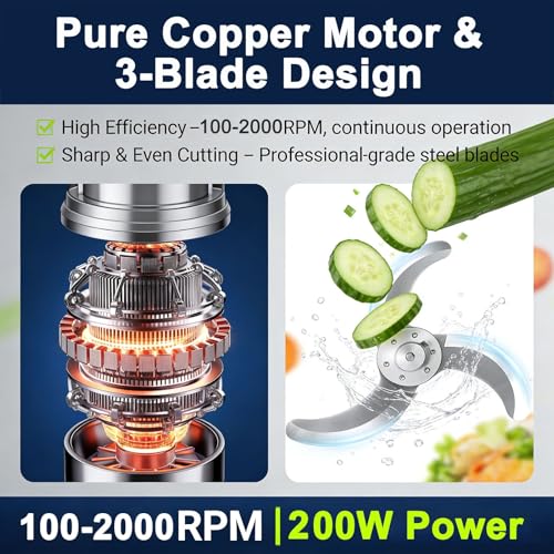 Cortadora eléctrica de cebolla y verduras 200W miniatura 3