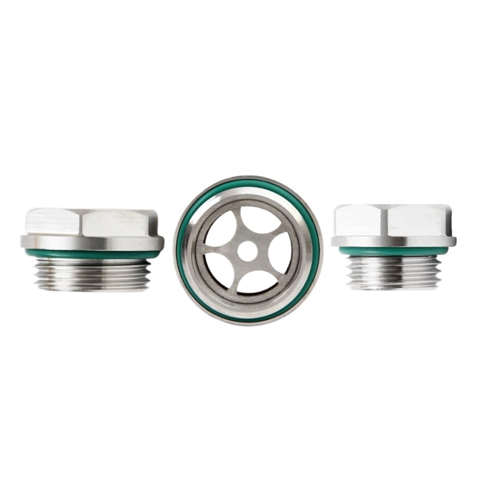 BIANMTSW 1PC M14x1.5 Metric Male Thread 304 Stainless Steel Hex Head Oil Level Gauge Sight Glass Window