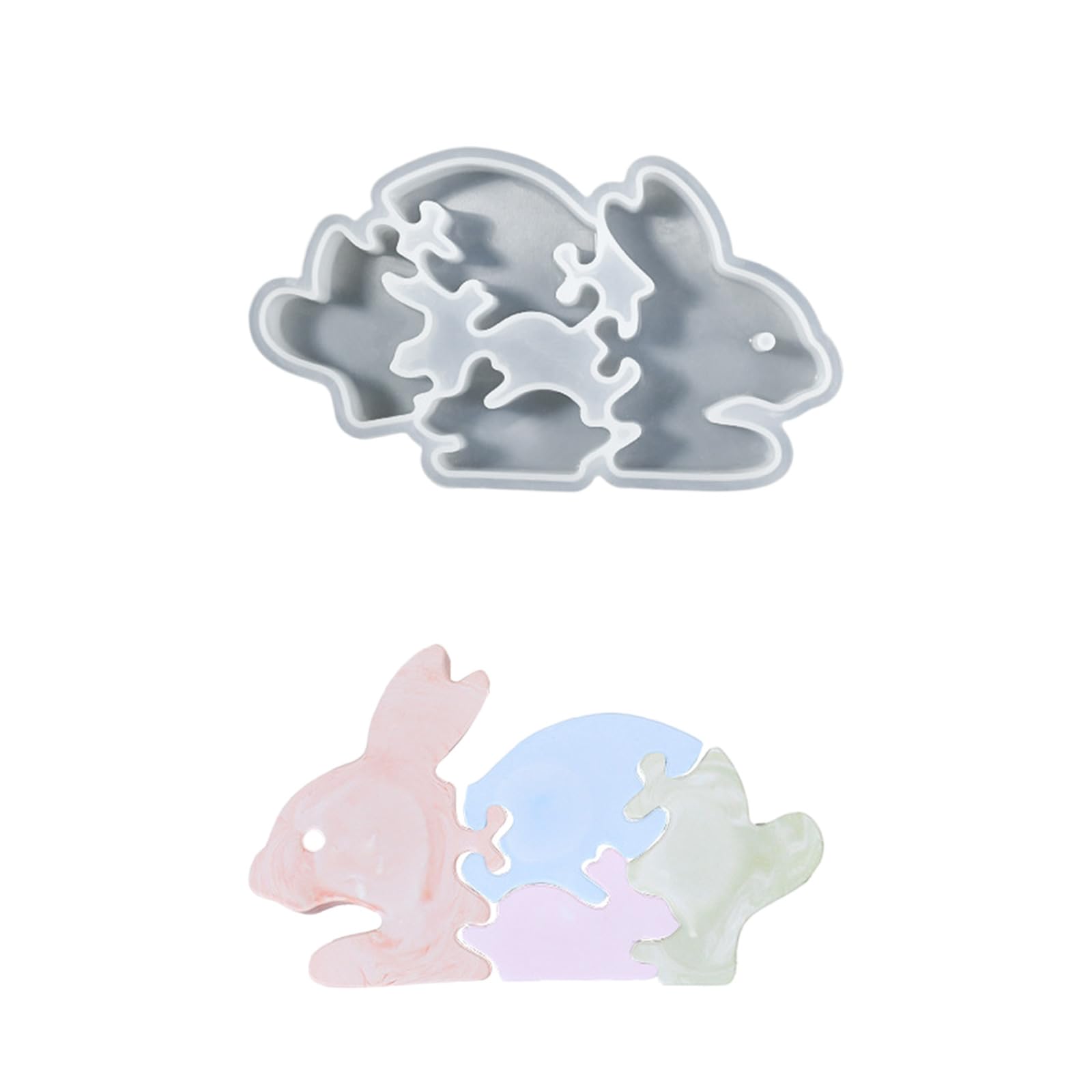 Lerpwige High Temperature Resistant Food Grade Silicone Easter Rabbits Mold for Handmade Craft Projects and Holiday Ornaments Easy Release Design Silicone Mold