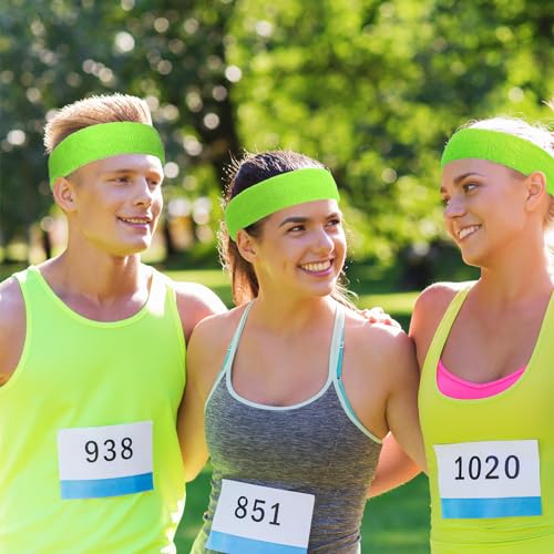 Image of Bememo 12 Pcs Sweatbands Sport Headbands for Men & Women Basketball Headband Sport Competitions Sweat Headbands Running Terry Cloth Moisture Wicking for Yoga,Tennis,Gym,Exercise