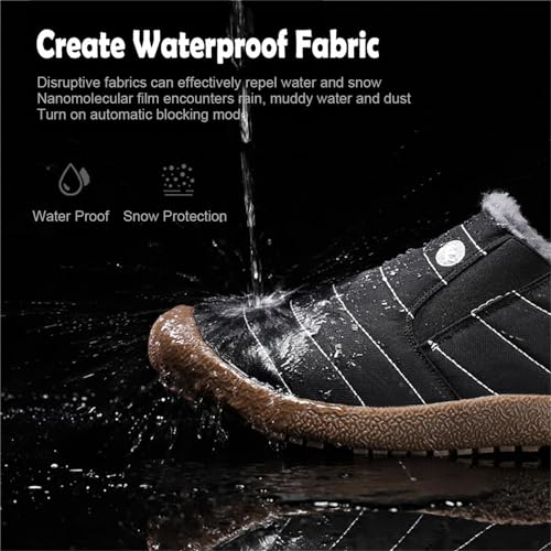 Shoes Men Waterproof, Womens Shoes Snow Ankle Boots, Boots Warm Plush Lined Anti-Slip2