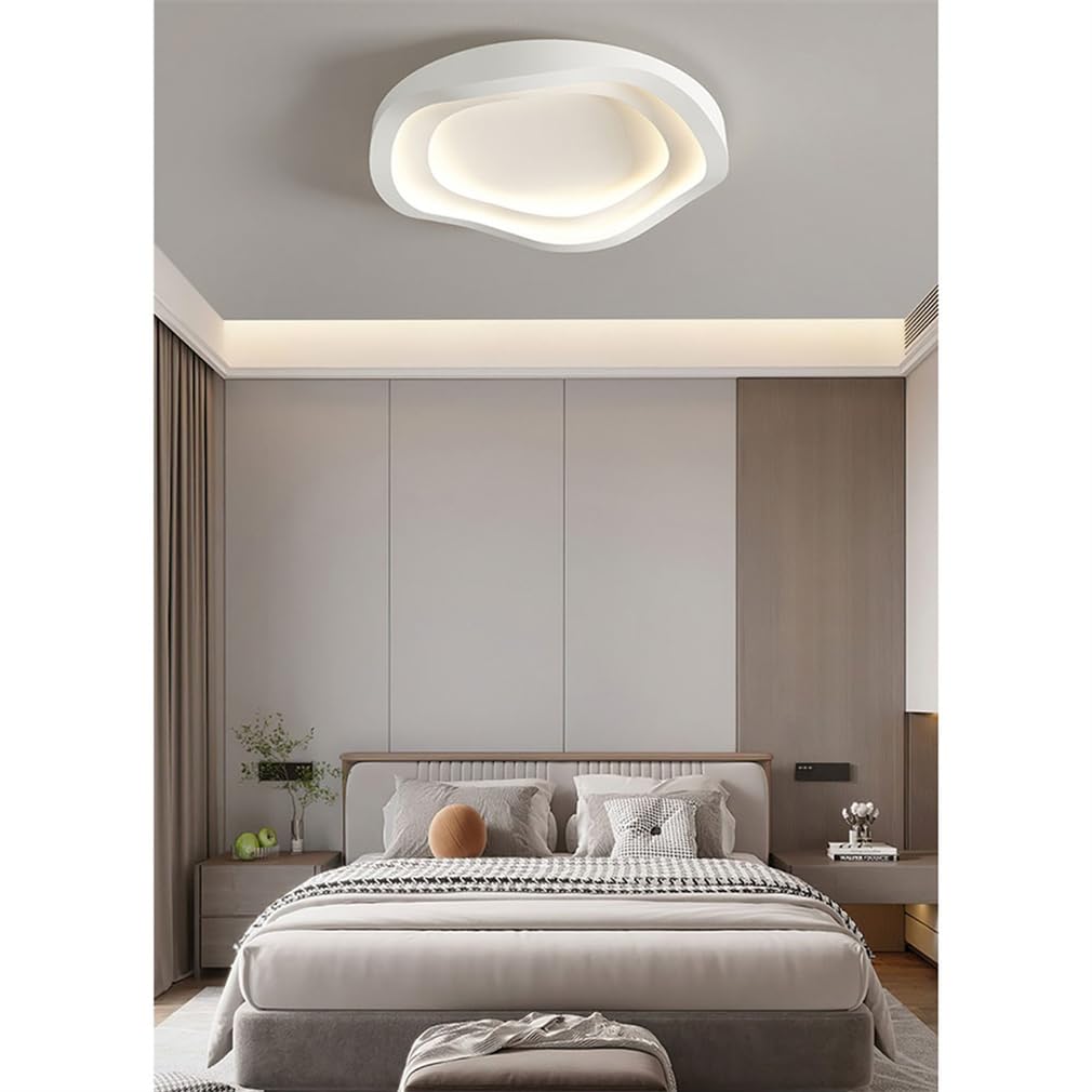 Lampy sufitowe LED 48 W, skandynawskie nowoczesne oprawy oświetleniowe, oświetlenie otoczenia na korytarz, białe okrągłe metalowe lampy sufitowe, oprawy oświetleniowe