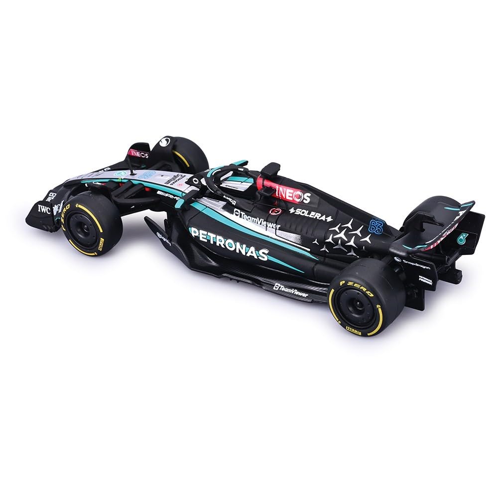 BBURAGO Mercedes-AMG Semi Truck con W15 (2024) #63 Russell, Set Diecast in Scala 1:43, Bisarca Dettagliata con Auto F1, Licenza Ufficiale, Età Consigliata 3+ Anni