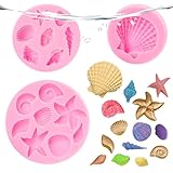 3 Stück Muschel Seestern Tortendeko Formen, Meerestiere Fondant Formen, Seestern Muschel Silikon...