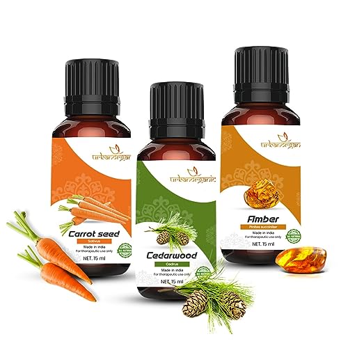 Image of Pure Combo Of 3 Essential oil For Hair & Skin Natural Therapeutic Grade & Undiluted Oil 15ML (Carrotseed-Vetiver-Orange)