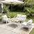 Aluminum Patio Sectional Furniture Set,4 piece Patio Conversation Sets Outdoor Patio Furniture Set Sofa with Coffee Table & Washable Cushions White