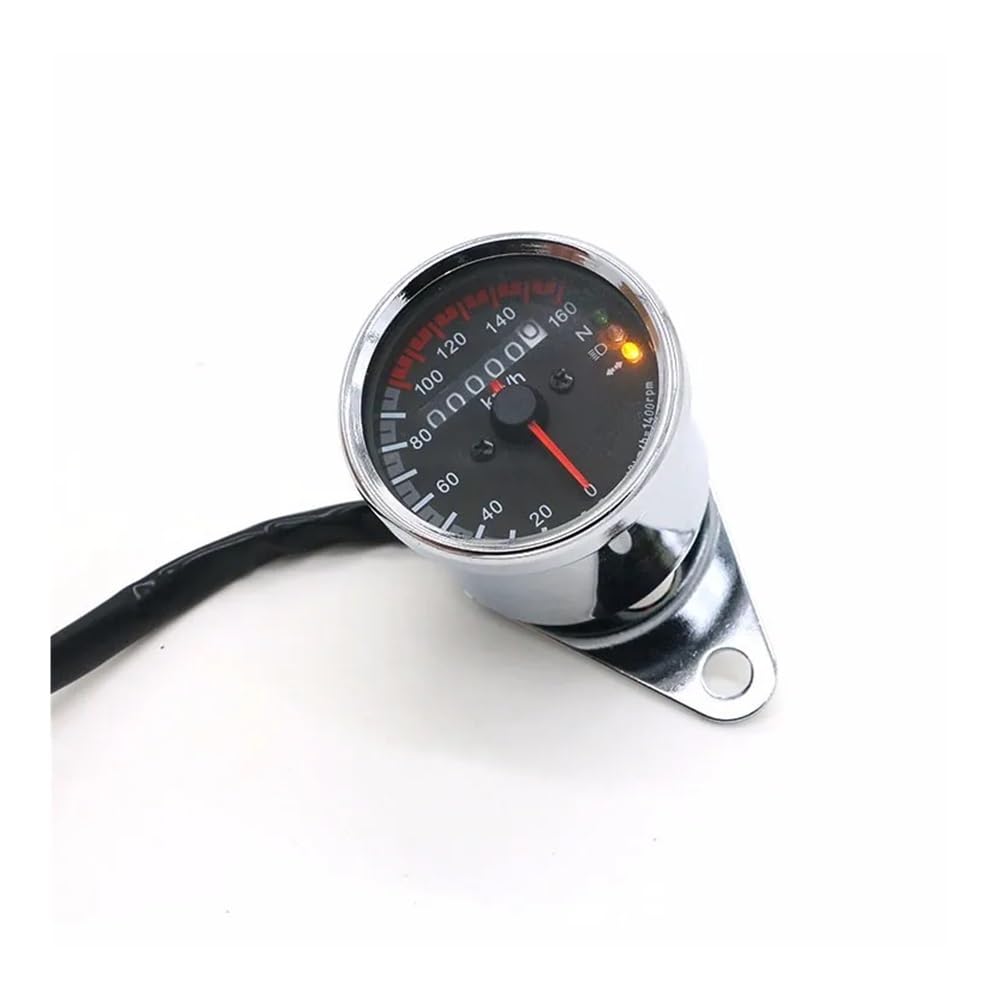 Tachymètre Compteur Vitesse Compteur De Vitesse Moto Odomètre Jauge ATV Vélo Scooter Rétro-éclairé Double Compteur De Vitesse avec Indicateur LED DC 12 V 0~160 Km/h