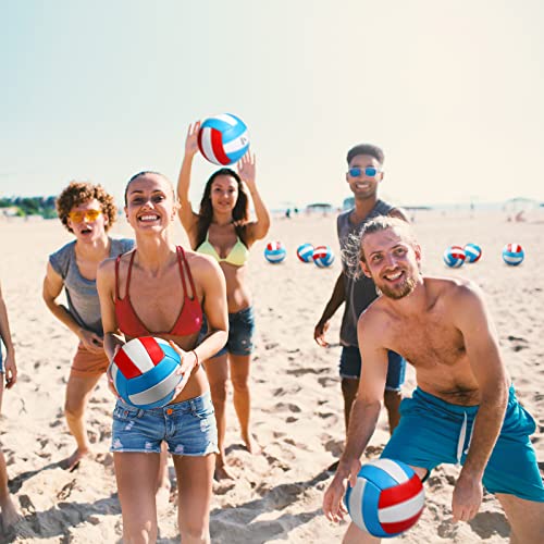 Image of Vinsot 12Pcs Size 5 Recreational Volleyballs with Air Pump Regulation Soft Volleyball Ball for Outdoor Indoor Play Waterproof Volleyball Bulk for Beginner Gym Training Beach Swimming Pool